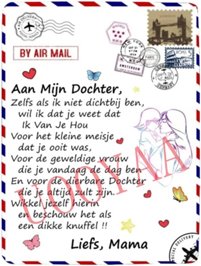 Flanellen Deken met Positieve Boodschappen voor Kinderen