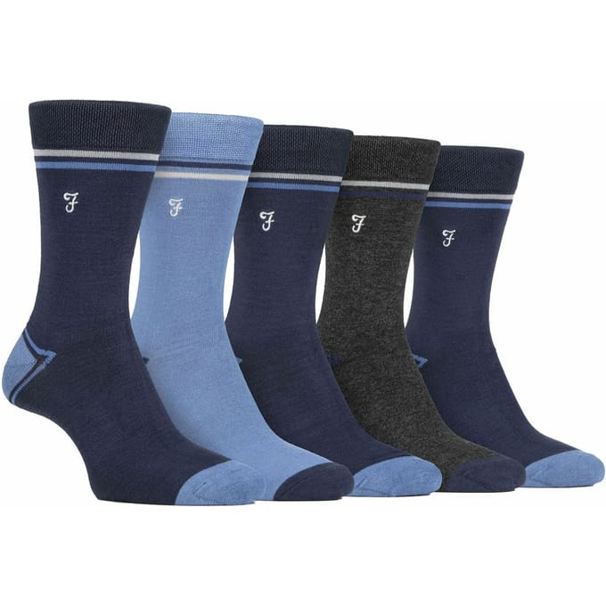5-Pack Heren Bamboo Felgekleurde Gestreepte Sokken