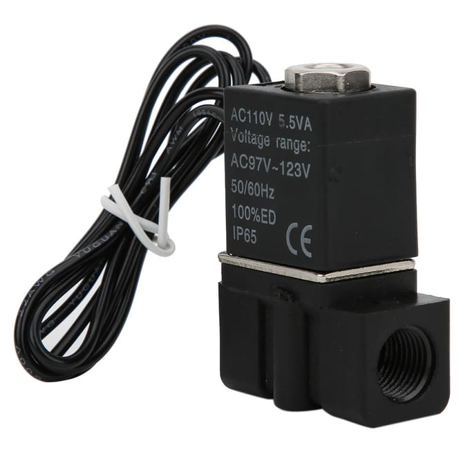 Snelle Reactie Plastic Elektrische Solenoïde Klep 110V 2 Posities 2 Wegen Lucht Water Olie