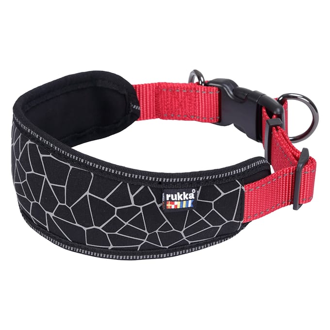 Rukka® Cube Soft halsband, rood maat L: 45-70cm nekomvang, B30mm hond