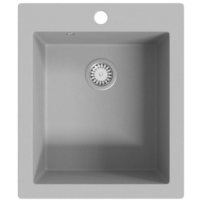 vidaXL - Spoelbak - opbouw - enkele - bak - graniet - grijs