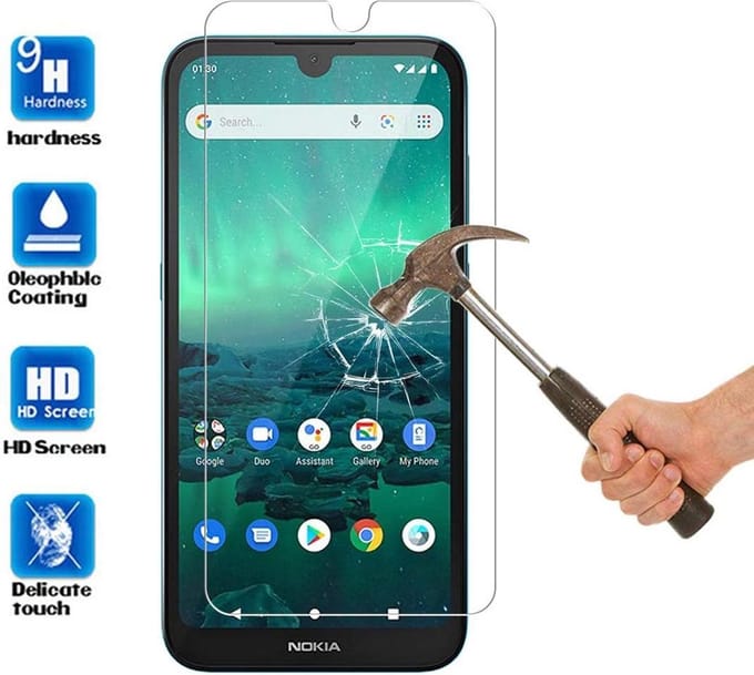 1X Screenprotector Tempered Glass Glazen Gehard Screen Protector 2.5D 9H (0.3mm) - Geschikt voor: Nokia 1.3