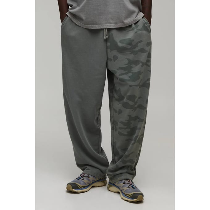 Ballonmodel Camo Gewassen Loopback Joggingbroek | Khaki | Size XS