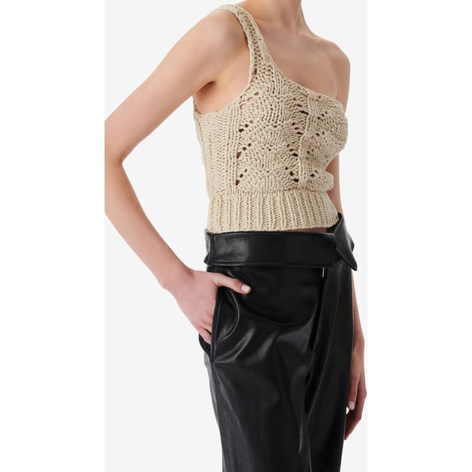 IRO Paris Malta Pullover Light Grey Maat: M | Mouwloze Tops Outlet | Dames | Beige
