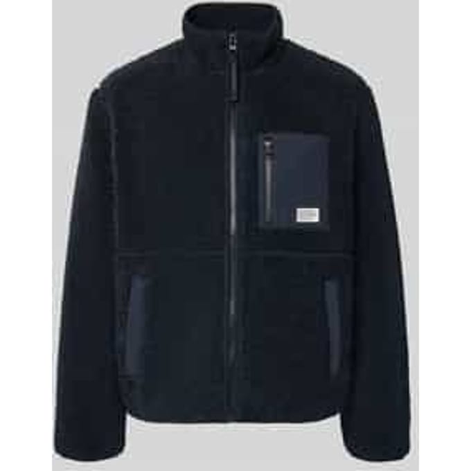 Regular fit teddy- / imitatiebontjack met borstpaspelzakken