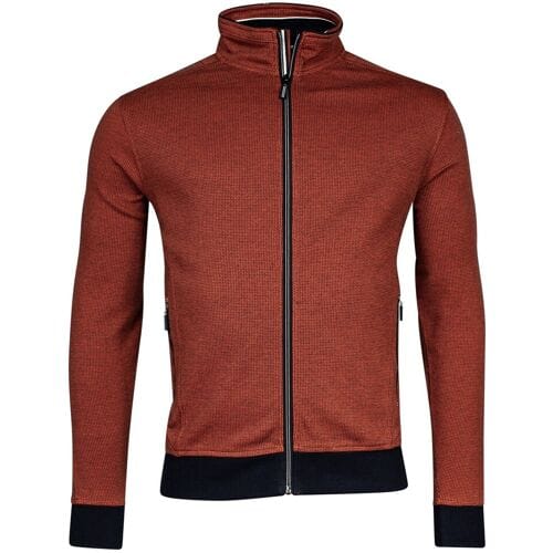 Baileys Vest Sweat Cardigan Zip Two-Tone Jacquard Interlock Burnt Ochre / male
