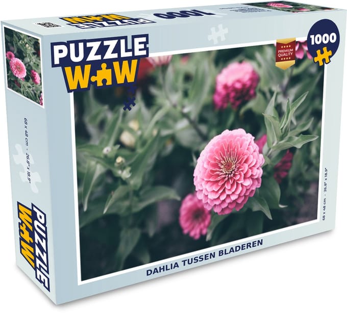 Puzzel Dahlia tussen bladeren - Legpuzzel - Puzzel 1000 stukjes volwassenen