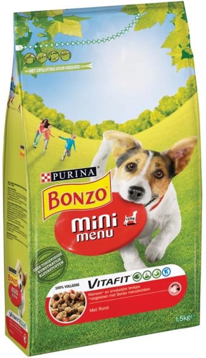 Bonzo (Friskies) - Hond Droogvoer - Mini Menu Rund - 1,5 kg