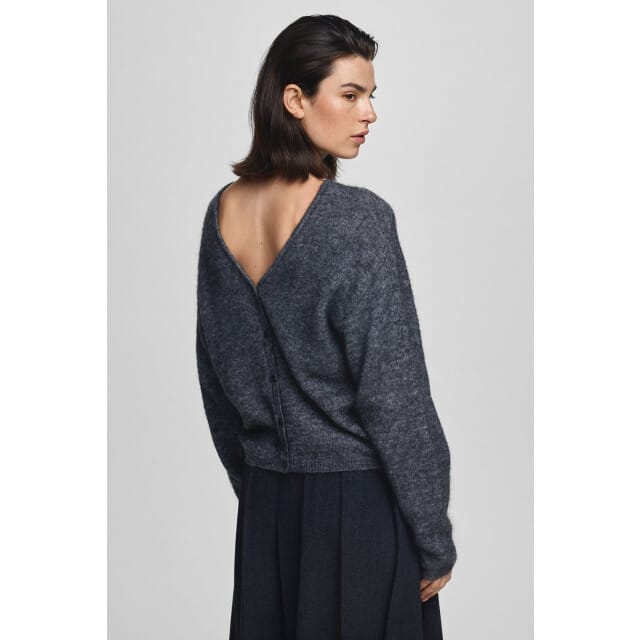 Regular fit gebreid jack met alpaca-figuur model 'Milania Hope'