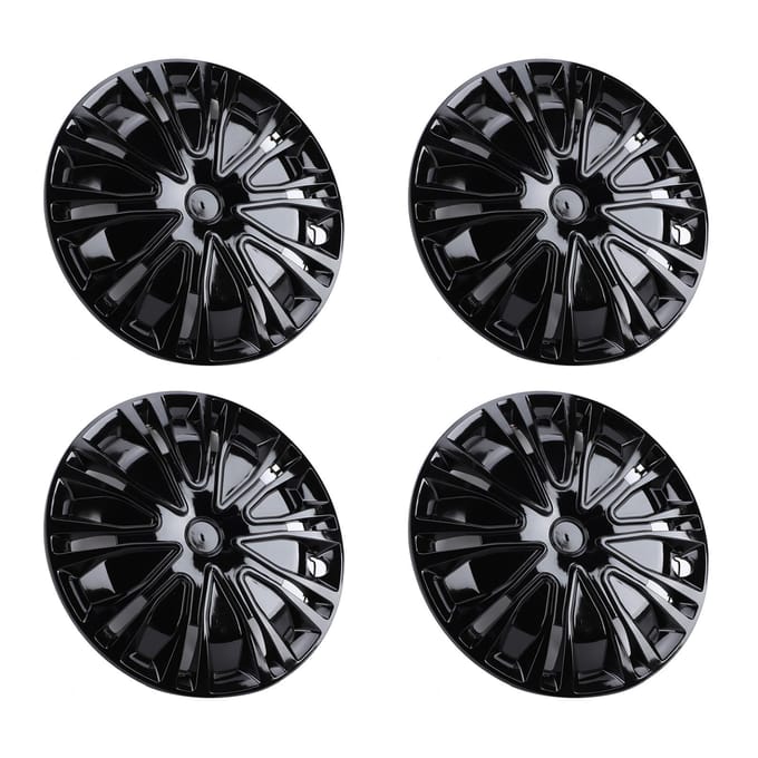 4 STuks Velgkap 14 Inch Stijlvol Clip-On Ontwerp R14 Wielnaafdop Vervanging voor Citroen AX Zwart zwart