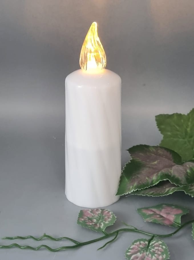 Led kaars - CONO - Wit(warm wit) - 1200 branduren - Inclusief batterij - Flikkerend led