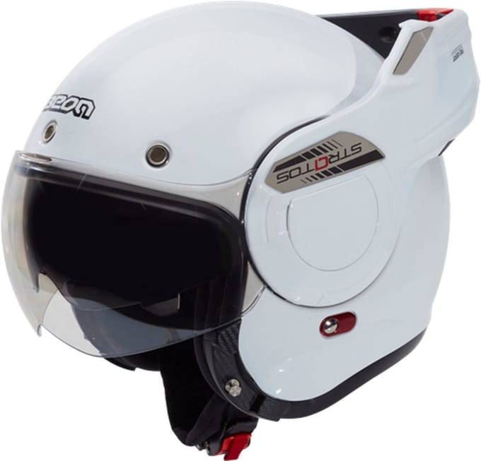 BEON B707 Stratos Motorhelm - M - Systeemhelm met Zonnevizier - 180º Verstelbare integraalhelm - Jethelm - Wit