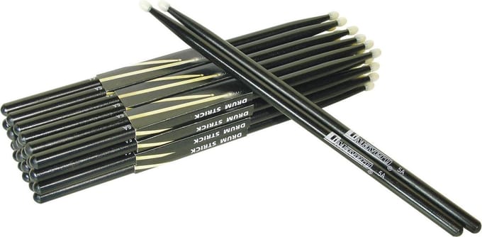Dimavery DDS-5A Drumstokken - Maple Zwart - Houten tip - Dikte 5A - Drumsticks - 2 Stuks Drumstick / Drumstok