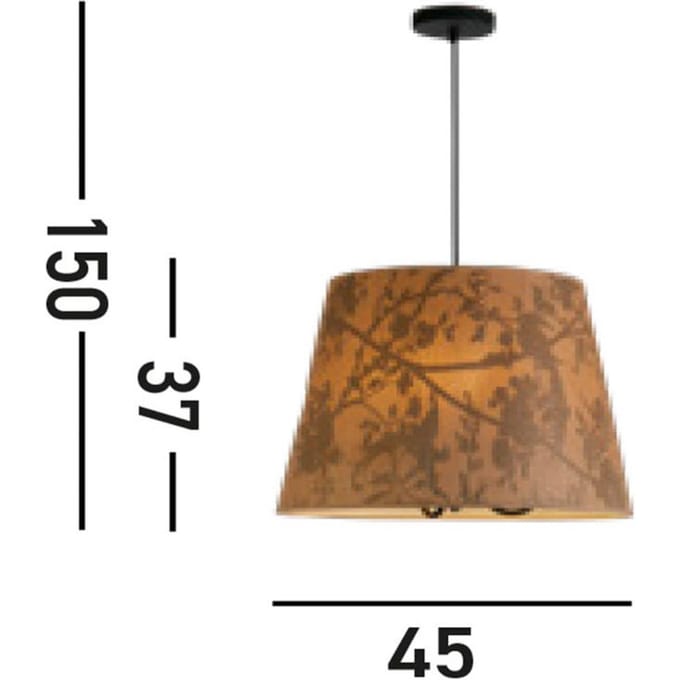 Searchlight Hanglamp Isla, Ø 45 cm, bruin, beige, bamboe, staal