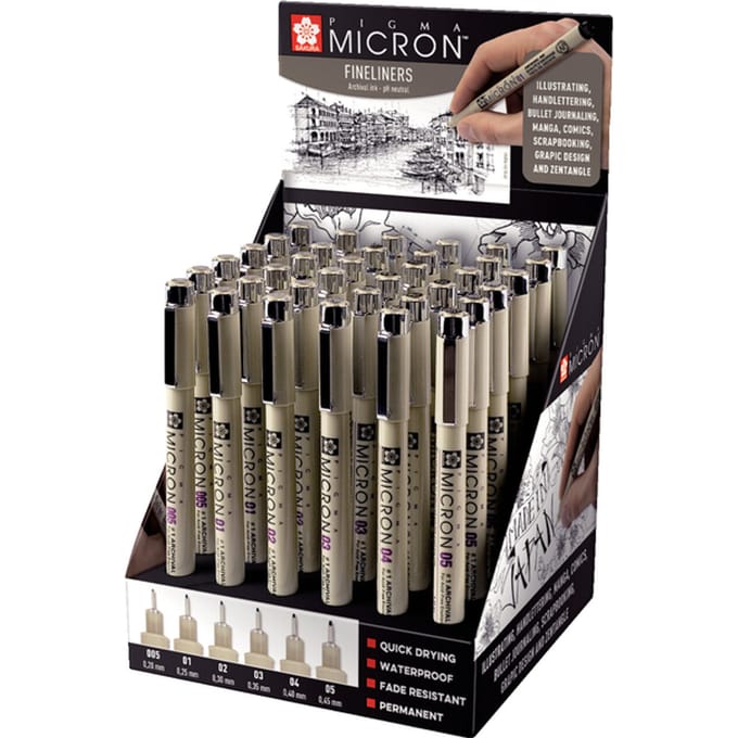 Fineliner sakura pigma micron assorti zwart