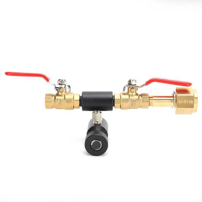 CO2 Cilinder Vuladapter Dubbele Klep CGA320 met Soda Zwarte Klep ASA voor SodaStream