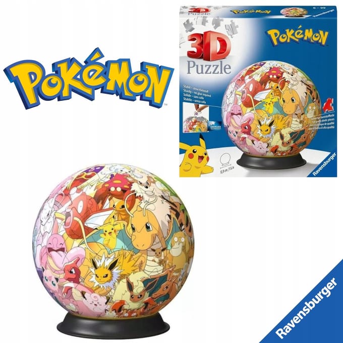 Ravensburger 3D Pokemon Bol Puzzel - 72 Delen Educatief Speelgoed