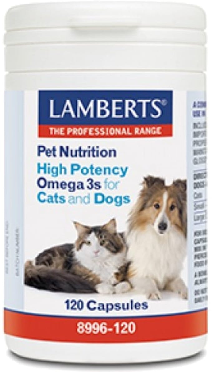 Lamberts Omega 3 voor dieren hond en kat 120 Capsules