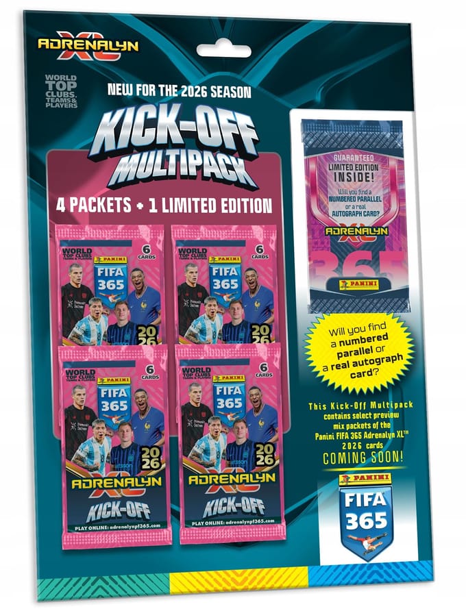 Panini fifa 365 2026 multipack kick off 4 zakjes + speciale kaart