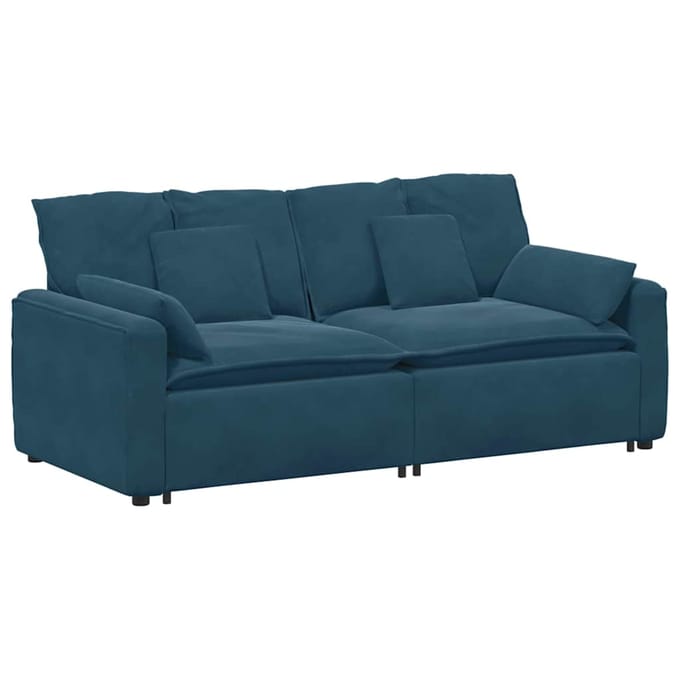vidaXL - Modulaire - bank - met - kussens - blauw
