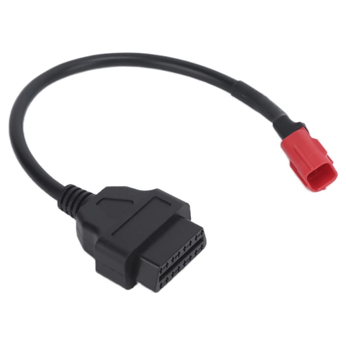 Motorfiets OBD 16-pins naar 6-pins connector kabel flexibel zwart onderhoud modificatie black