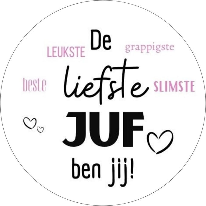 Set van 20 Juf Cadeau Stickers – Einde Schooljaar Bedankje – Glossy Sluitstickers