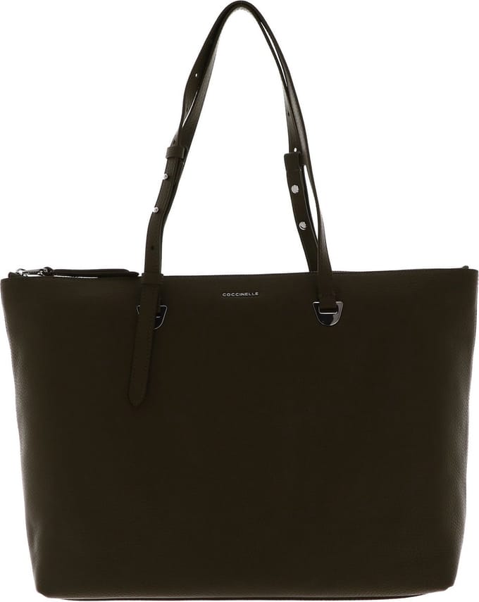 COCCINELLE Leren Schoudertas Lea Large Shoulderbag Loden Kaki