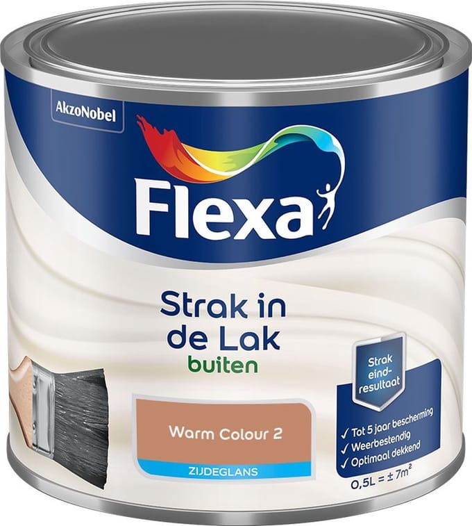 Flexa - Strak In De Lak Buitenlak Zijdeglans - Warm Colour 2 - Mengverf - 500 Ml