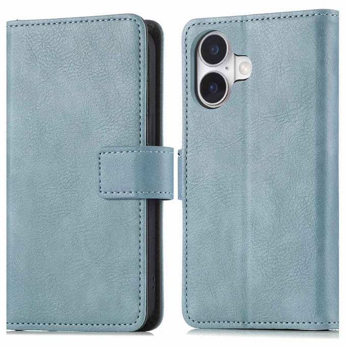 imoshion Hoesje - Geschikt voor Apple iPhone 16 - Luxe Bookcase - Air Blue