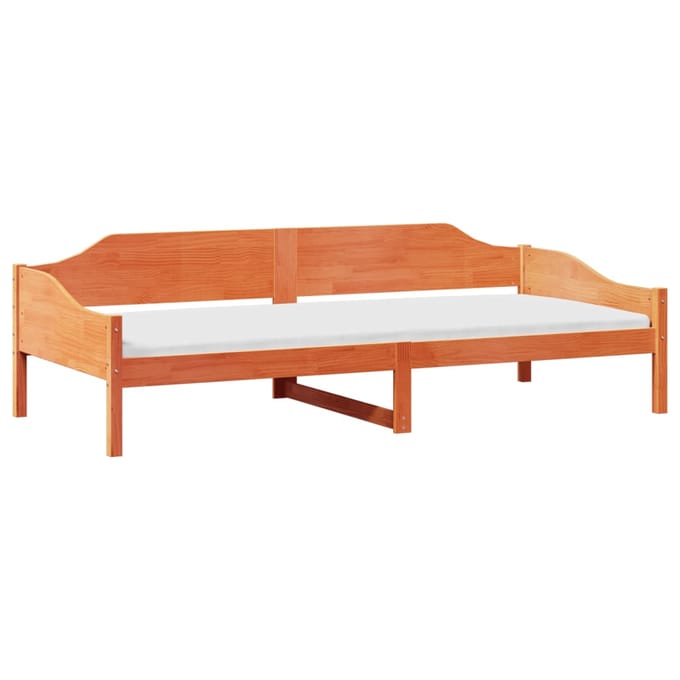 vidaXL - Bedframe - zonder - matras - massief - grenenhout - wasbruin - 90x190 - cm