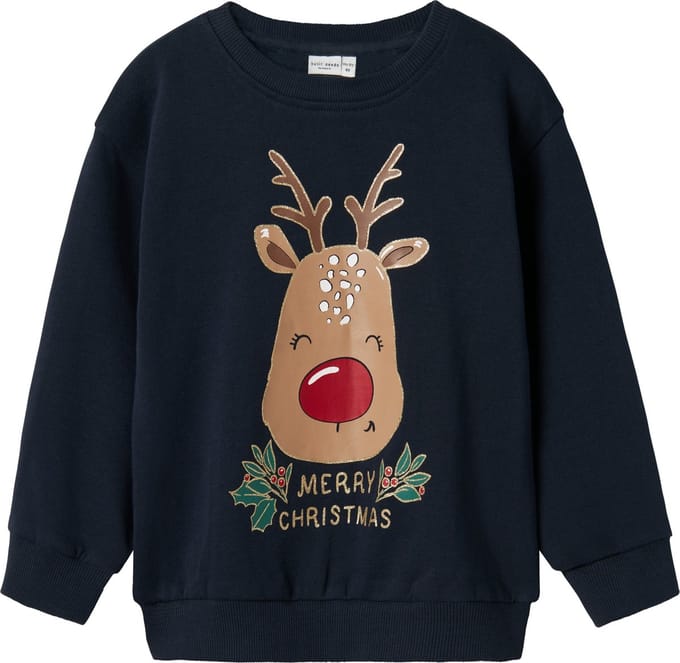 NAME IT NMFVISMAS LS NREG SWEAT BRU Meisjes Trui - Maat 110