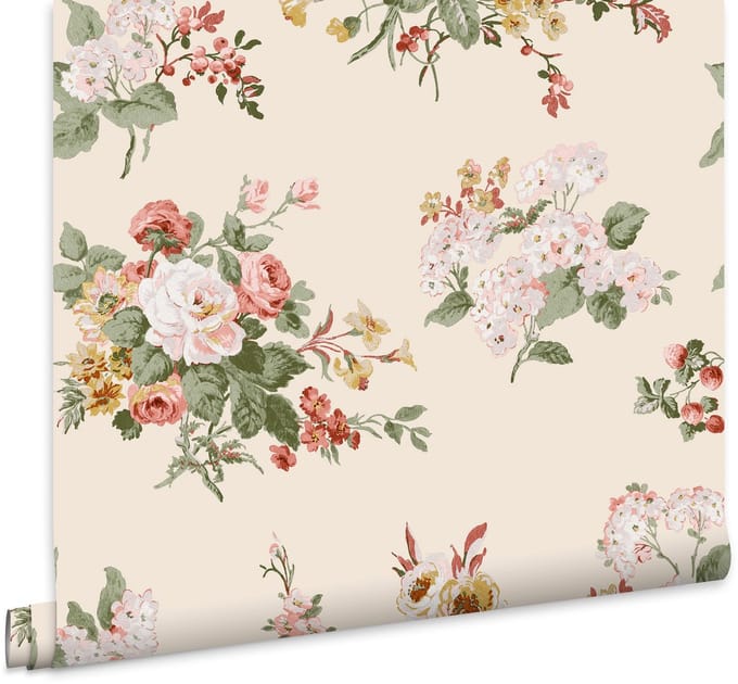 Laura Ashley Rosemore Behang - Bloemen - 10mx52cm - Beige