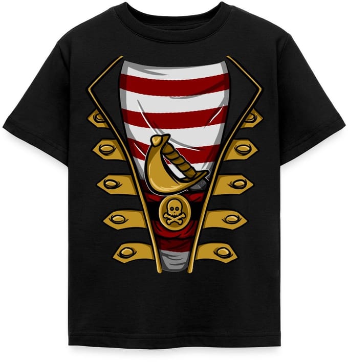 Piraat Kostuum Met Sabel En Schedel Riem T-Shirt Kinderen