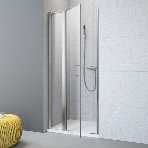 Megabad Profi Collection Planplus hinged door with fixed part for niche 80 x 195 cm hinge left MBPPDTF80L