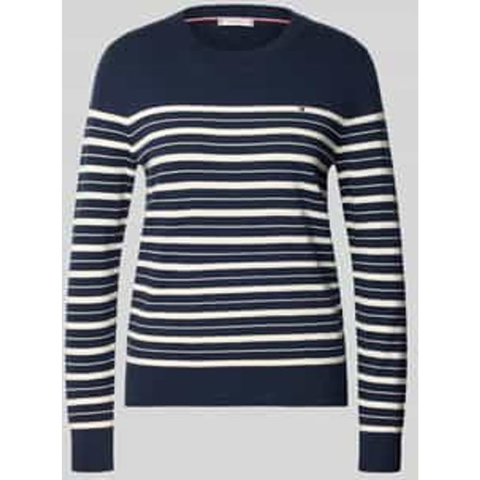 Regular fit gebreide pullover van katoenmix