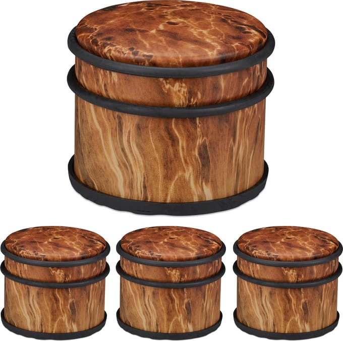 4x deurstopper binnen - deurhouder roestvrij staal - deurbuffer - houtlook