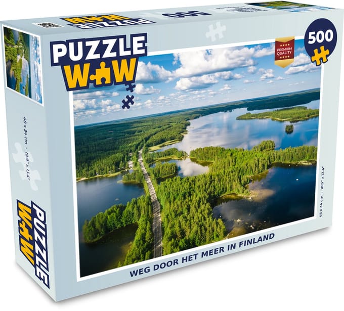 Puzzel Weg door het meer in Finland - Legpuzzel - Puzzel 500 stukjes