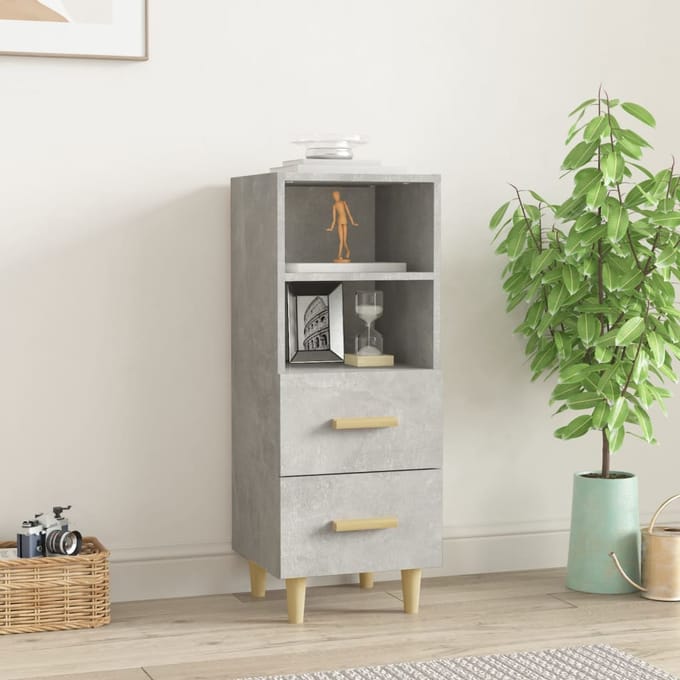 vidaXL - Dressoir - 34,5x34x90 - cm - bewerkt - hout - betongrijs