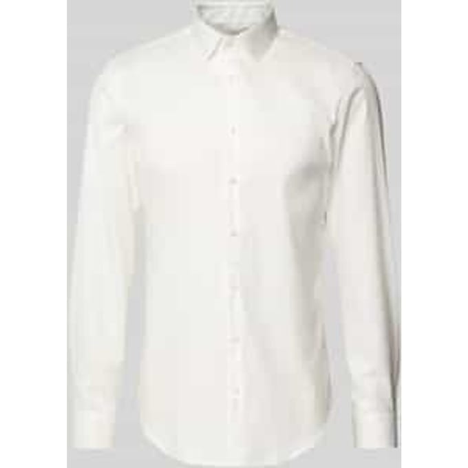 Slim fit zakelijk overhemd van twill