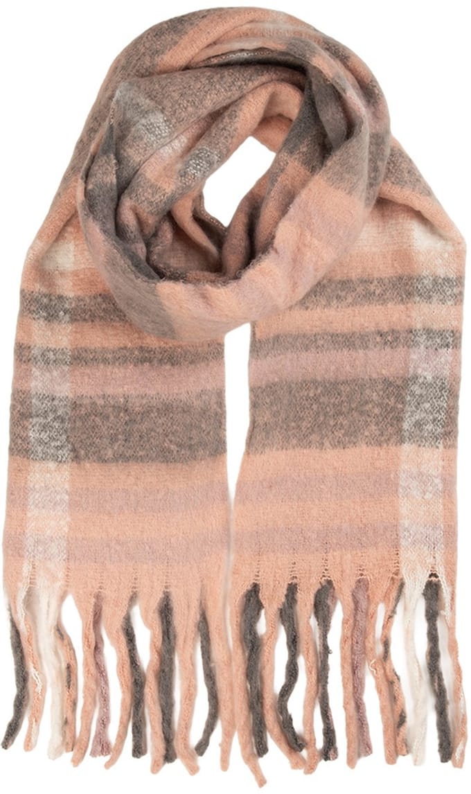 Clayre & Eef Wintersjaal Dames 50x210 cm Roze Textiel