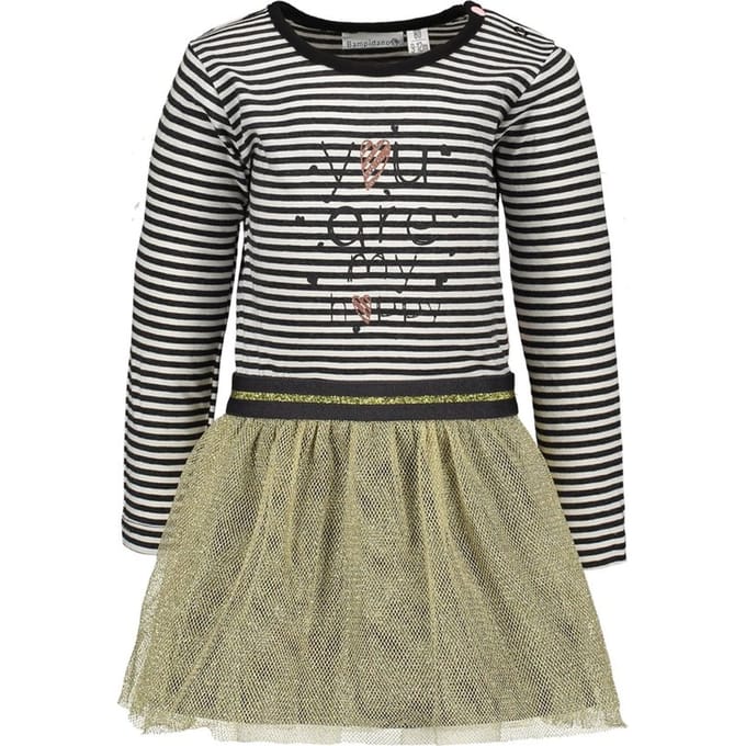 Bampidano  - Maat 86 -Meisjes Jurk - anthra stripe