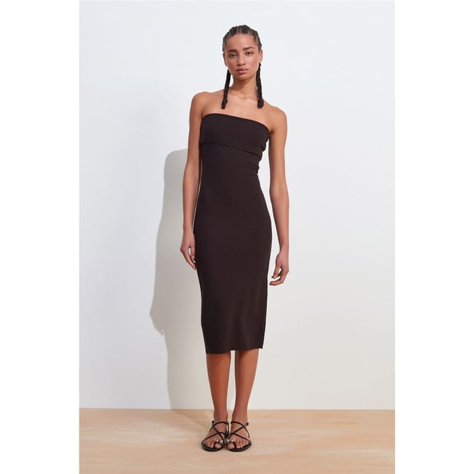 Strapless Bodycon Midi-jurk