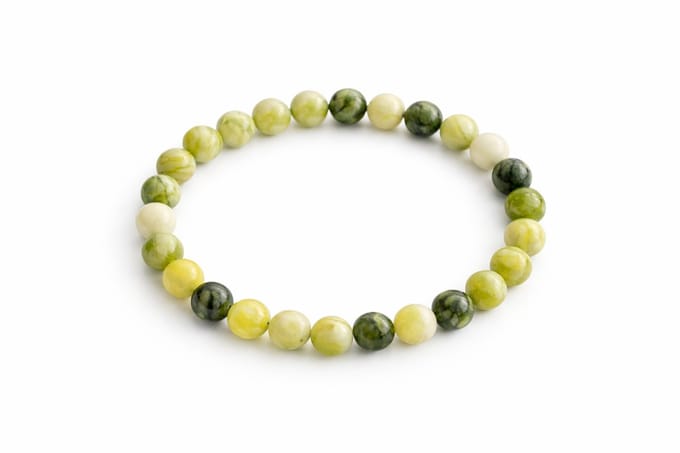 Serpentijn Armband 8 mm – Natuursteen – Diameter 18 cm – Rustgevend & Natuurlijk