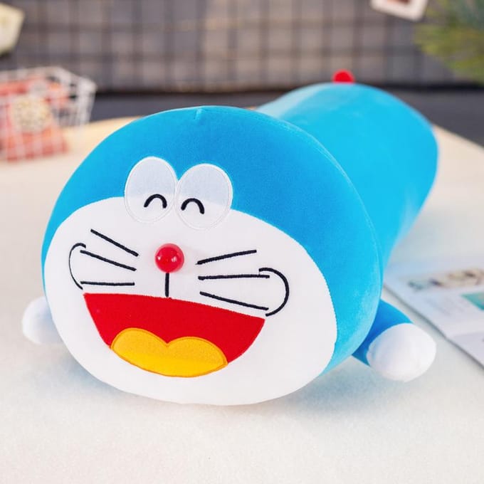 Pluche Pop Blauwe Dikke Pop Poppen Speelgoed Rammelende Kat Pop Kussen Pop Creatief Cadeau 80 cm (