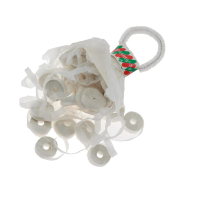 Streamer Popper Handworp Papieren Knaller 30 Stroken Confetti Decor voor Feest Thuis Trekring Wit white