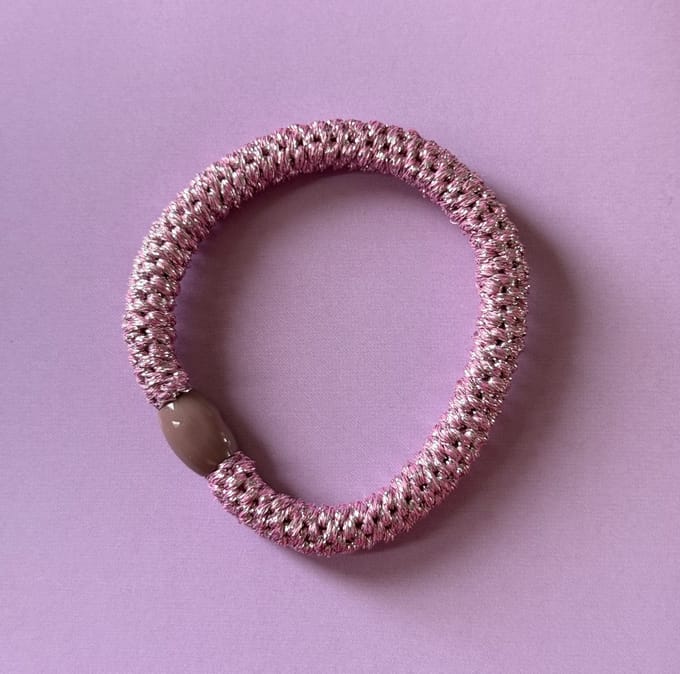 Yehwang-Haar-Elastiekje-Haaraccessoire paars roze met glitters