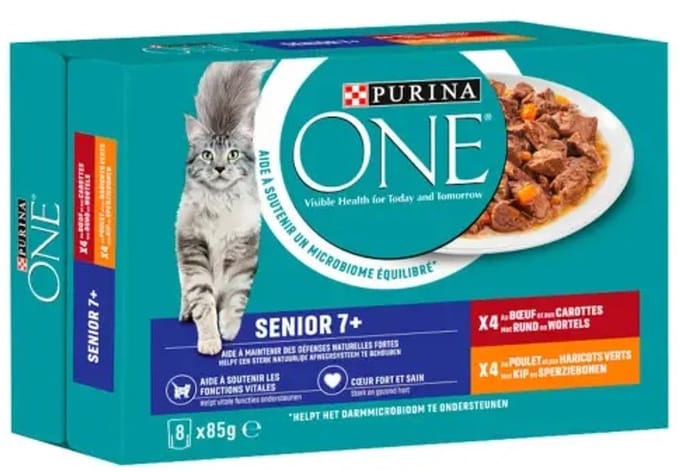 Purina ONE Senior Pouch Rund & Kip - 8x85 gr