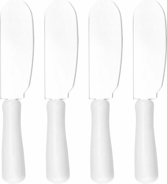 Botermessen set 4x stuks - smeermessen - RVS - 10 cm - kruidenboter/tapenade mesjes