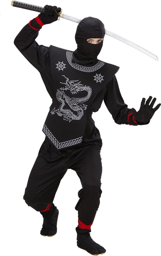 Ninja pak kinderen Kesio zwart