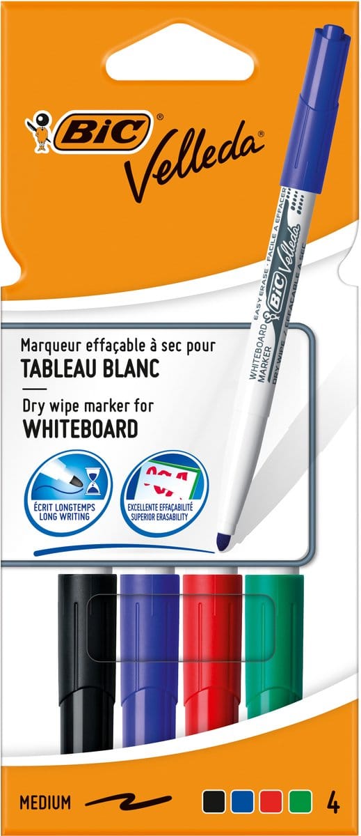 Whiteboardmarker bic 1744 rond m assorti | 6 stuks